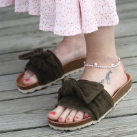 Roxy Velour Sandal - Khaki